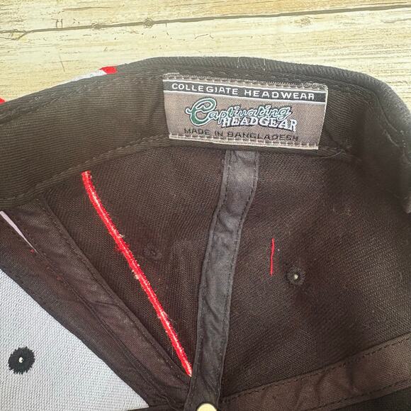 Ga Bulldogs UGA Hat Ball Cap Captivating Headgear Adjustable One Size Black Red - Picture 8 of 9